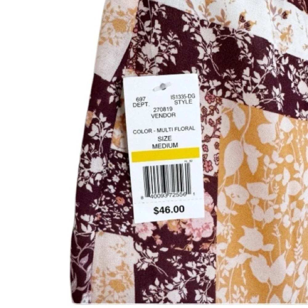 NWT Le Lis Collection Floral Patchwork Layered Mini Skirt Sz Medium Cottagecore